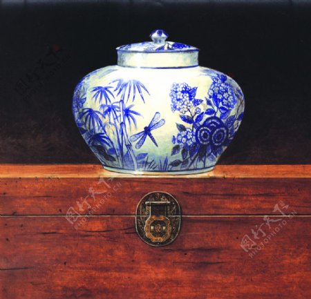 中国青花瓷油画图片