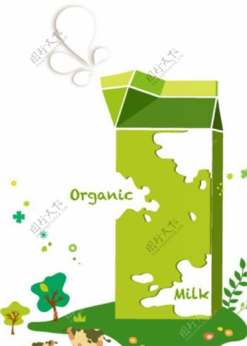 牛奶绿色食品图片