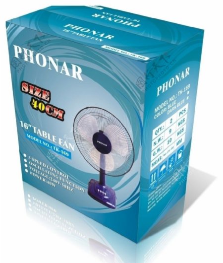 PHONAR台扇彩盒包装CDR图片