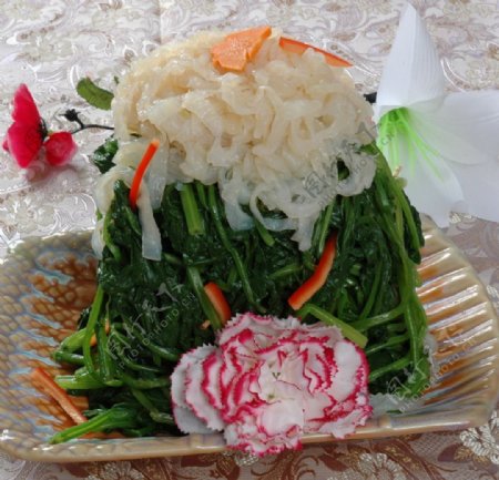 陈醋菠菜海蜇海蜇拌图片