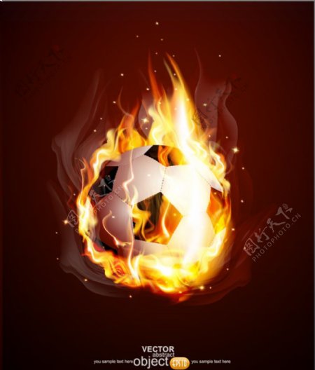 燃烧的火焰足球图片