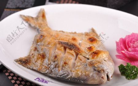 烤白鲳鱼图片
