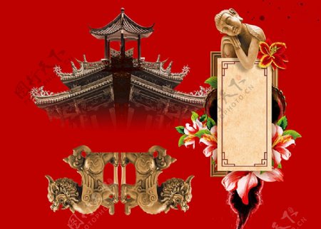 中国文化雕像图片