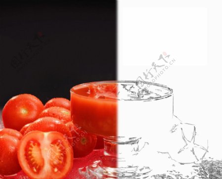 西红柿冰块高清图片