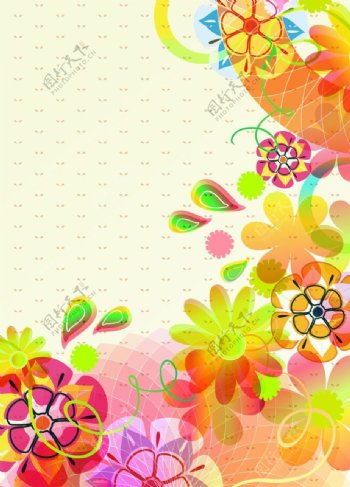 炫彩花纹花卉背景图片