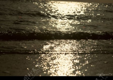 阳光下海水图片
