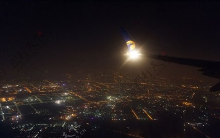 航拍蒙古国首都乌兰巴托夜景图片