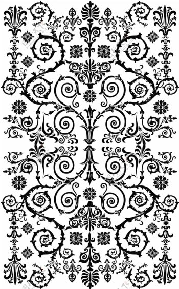 黑白古典花纹底纹图片