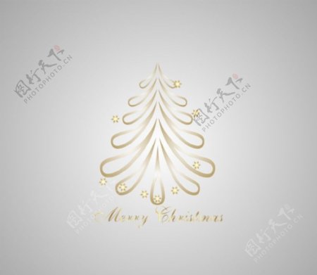 金色圣诞树图片