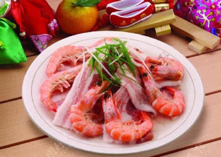 咸肉虾干蒸白菜图片