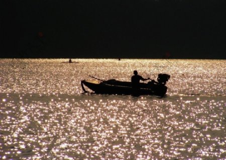 玄武湖夕阳掠影图片