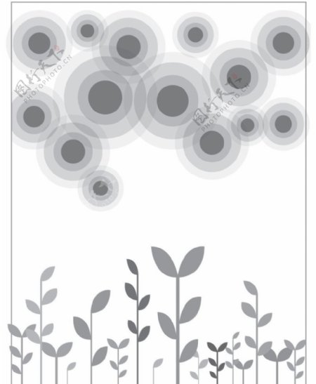 花纹圆圈树叶灰色圆圈图片