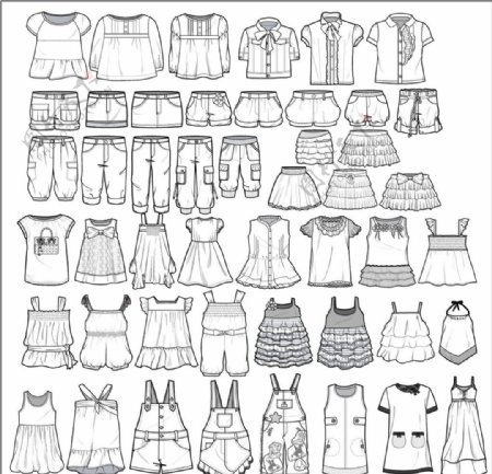女童服装服装款式图图片