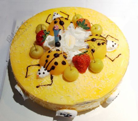 可爱甲壳虫生日蛋糕图片