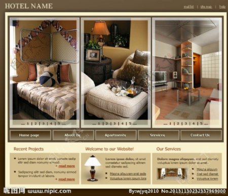 豪华酒店网页模板图片