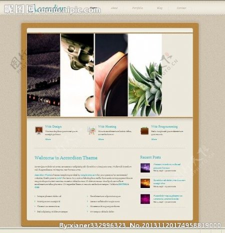 手风琴CSS网页模板图片