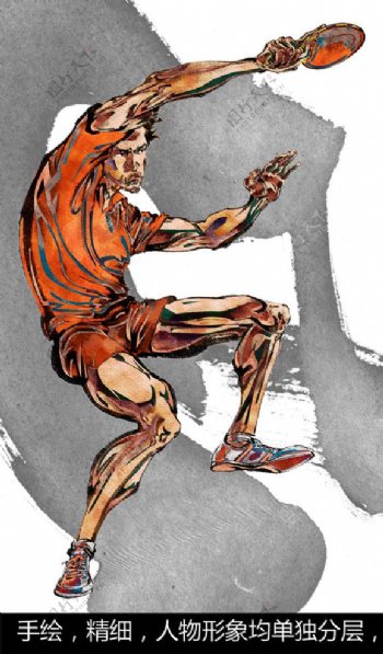 手绘人物乒乓球运动员图片