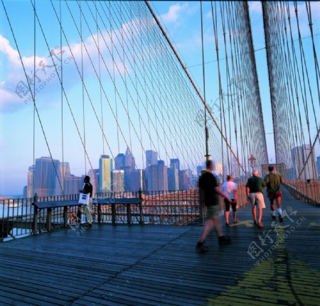 风景名胜建筑景观自然风景旅游印记曼哈顿的早晨布鲁克林大桥图片