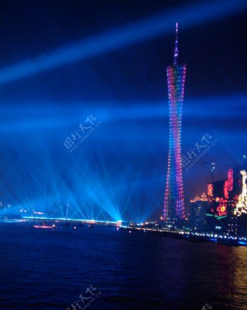 亚运会开幕珠江夜景图片