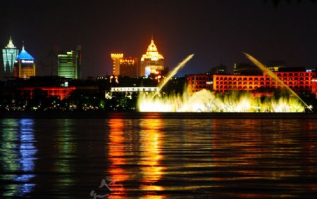 杭州西湖的夜景图片
