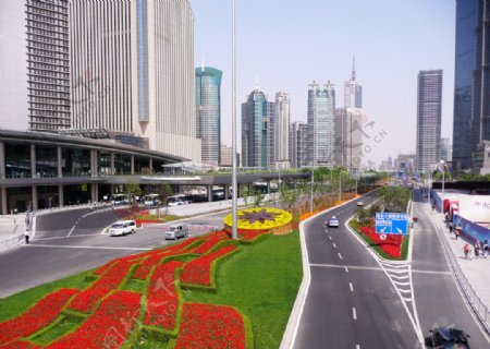 上海浦东陆家嘴世纪大道图片