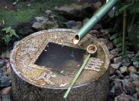 竹筒注水入石币图片