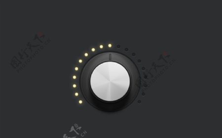 UI界面音乐渐变金属旋转按钮图片