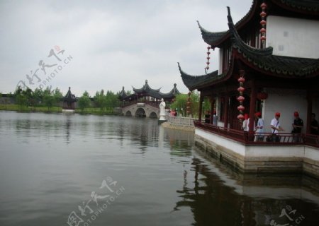 江南西塘河边风景图片