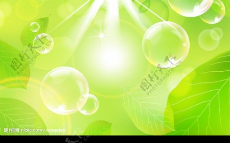 绿色炫彩泡泡背景图图片