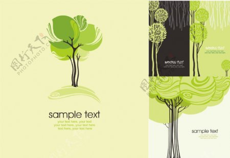 抽象树木封面设计图片