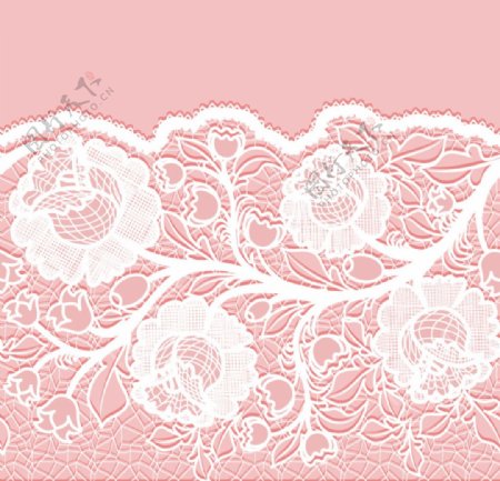 白色蕾丝花卉矢量素材图片