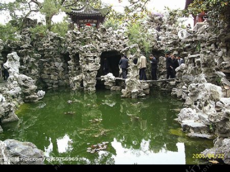 扬州个园镇园之宝鱼骨石图片