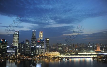 新加坡滨海湾黄昏图片