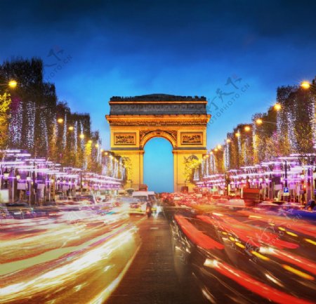 唯美巴黎夜景图片