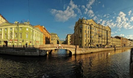 圣彼得堡河道岸景图片