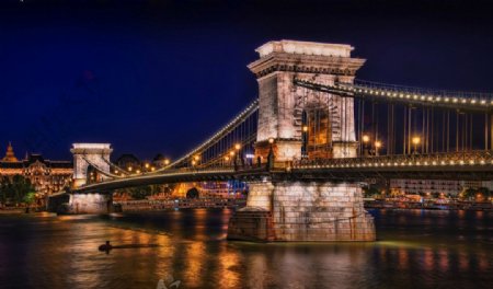 布达佩斯夜景一角图片