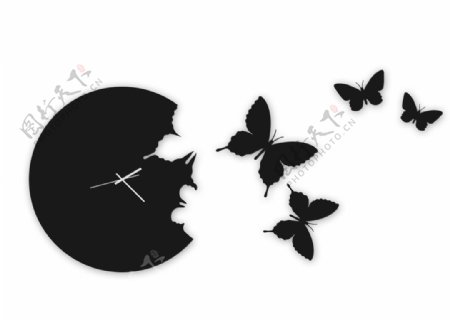 蝴蝶挂钟图片