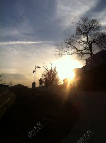 庆州良洞村夕阳图片