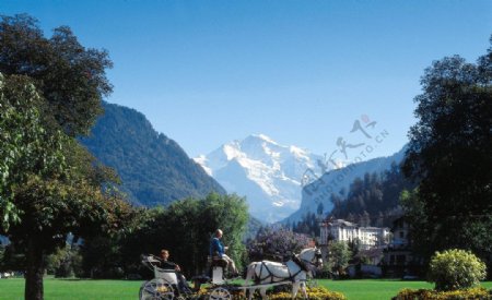 瑞士因特拉肯市内一景图片