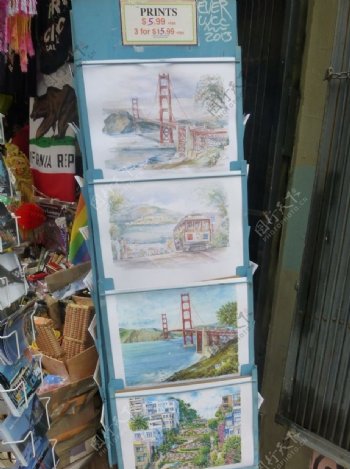 旧金山唐人街出售的图图片