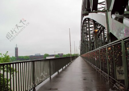 莱茵河上的铁路桥图片