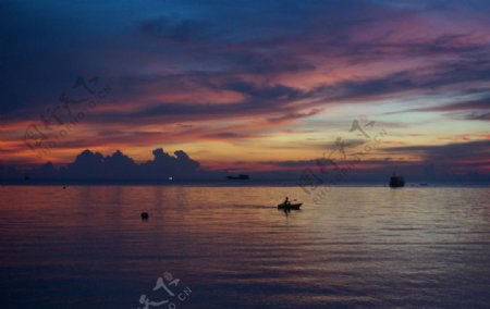涛岛美丽的夕阳图片