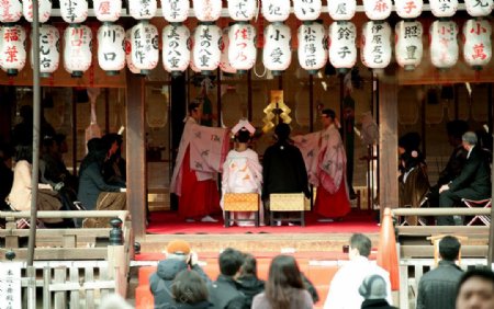 日式神社婚礼现场图片