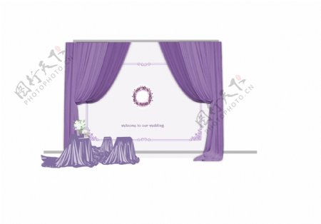 紫色薰衣草风迎宾区设计效果图图片