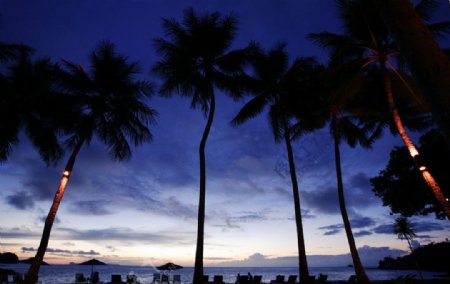 瑙鲁私人度假村黄昏景色图片