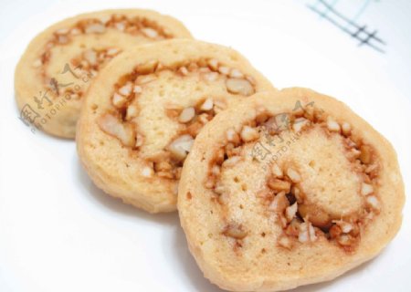 蜂蜜杏仁核桃卷心饼图片