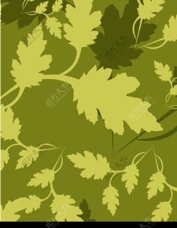 绿色叶子背景矢量素材图片