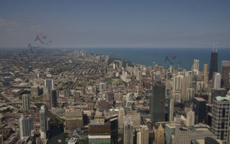 芝加哥城市美景俯瞰图片