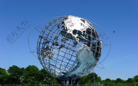 纽约科罗纳公园地球仪钢雕图片