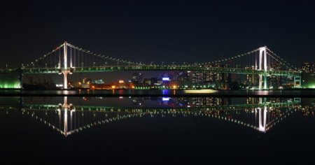 东京东京湾彩虹桥夜景图片
